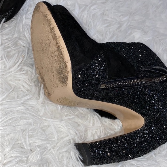 Miu Miu black open toe sequin heel bow booties 8.5(runs very small) - Picture 6 of 9